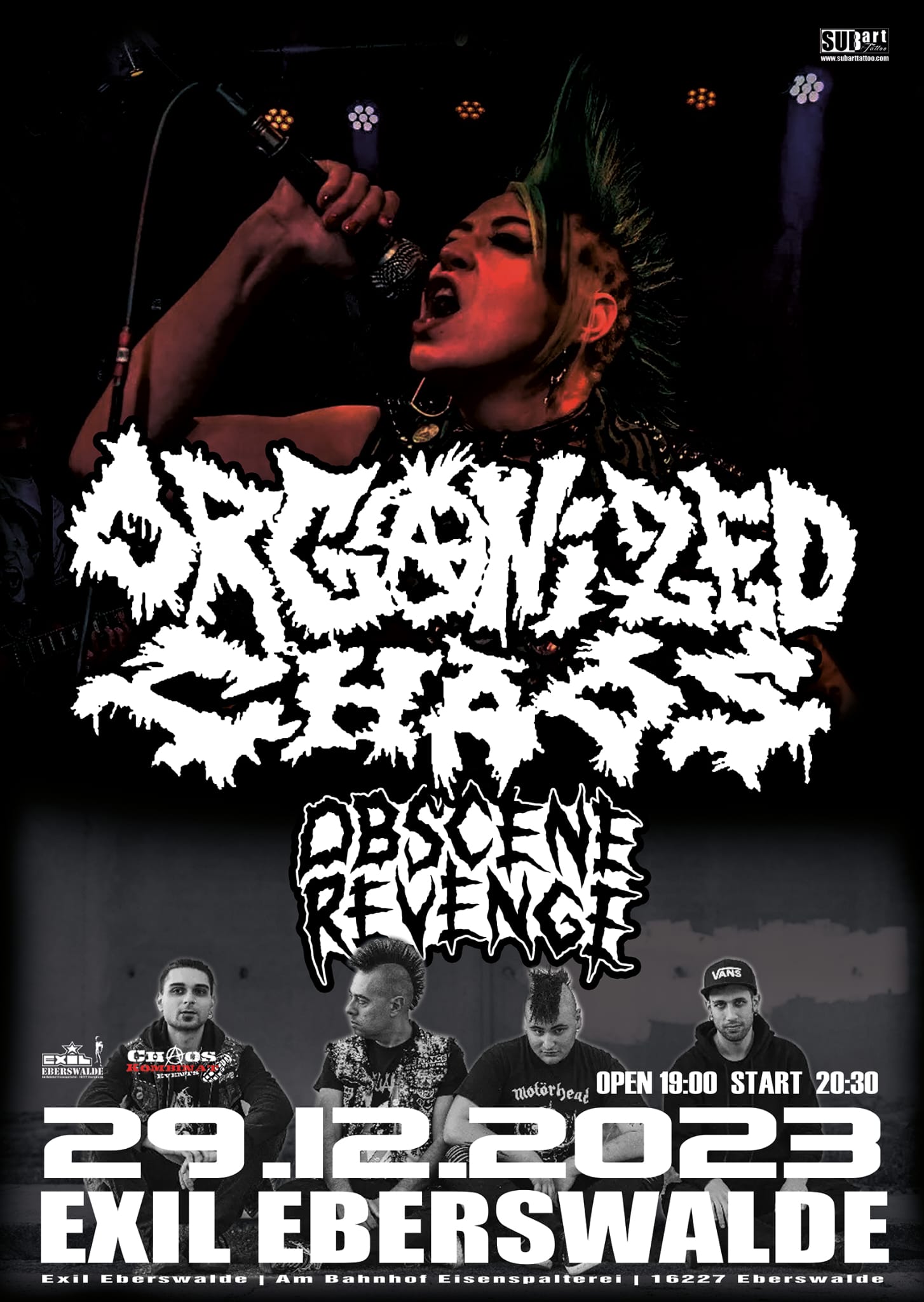 Obscene Revenge und Organized Chaos am 29.2.2023 im Exil Eberswalde